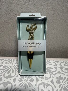 Cheers to You Gold Muscle Man Wine Topper by Garven LLC. NWT